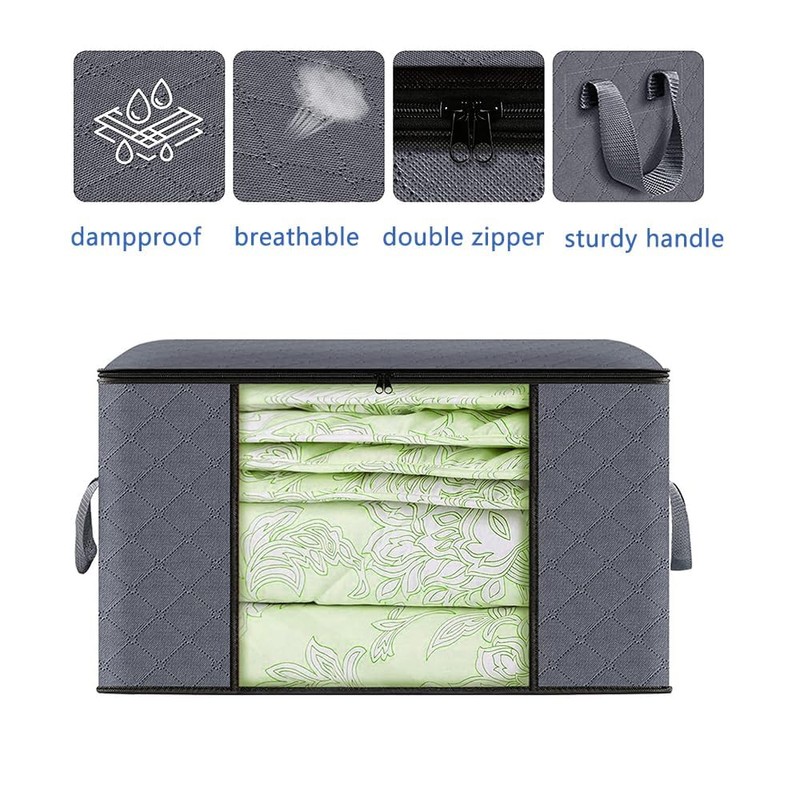 3 Pack Clothes Storage, Foldable Large Storage Bags, Storage Containers