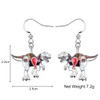 BAMAY Enamel Alloy Tyrannosaurus Rex Dinosaur Earrings Hanging Dangle Jewellery