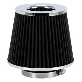 PTNHZ Universal Black 3" 76mm High Flow Cold Air Intake Cone Air Filter Power Intake Air Inlet System Air Cleaner