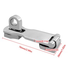 3 Inch Marine Grade Door Hasp, 2 Pcs Stainless Steel Swivel Safety Hasp, Heavy Duty Door Hasp with Turning Padlock Eye Mount