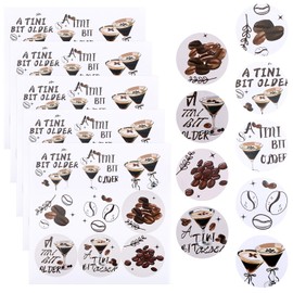 Pack of 180 Martini Stickers, 3.8 cm Large Coffee Stickers, Martini Decor Cutouts for Water Bottles, Notebooks, Scrapbooks, Computer Decoration
