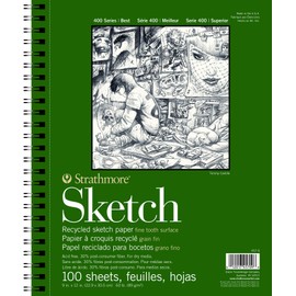 Strathmore 400 Series Recycled Sketch Pad, 9"x12", Wire Bound, 100 Sheets