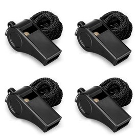 BUYUP Whistle, 4 Packs Plastic Sports Whistles with Lanyard, Loud Crisp Sound Whistle Ideal for Coaches, Referees, and Officials,Outdoor Survival Whistle