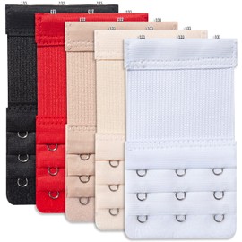 MOTYAWN Women's Bra Extenders 3 Hook Stretchy Comfortable Bra Strap Extension (5 Color, 3 Hook 3/4" Spacing)