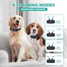 Dog Shock Collar - Electric Dog Training Collar with Remote for 2 Dogs, IPX7 Waterproof Vibrating Dog Collar with 4 Training Modes, Rechargeable E-Collar for All Breeds, Sizes