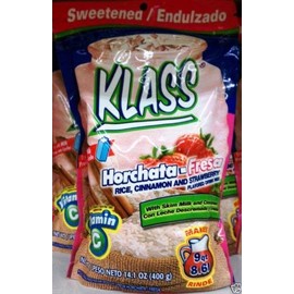 Klass Horchata Strawberry Mix 14.1 Oz Pack of 3