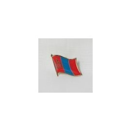 Mongolia Country Flag Small Metal Lapel Pin Badge ... 3/4 X 3/4 Inches ... New