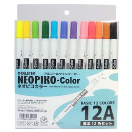 Derita alcohol marker Neopiko color basic 12 color set