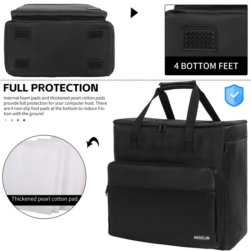 AKOZLIN Desktop Gaming Computer Tower PC Carrying Case with Detachable