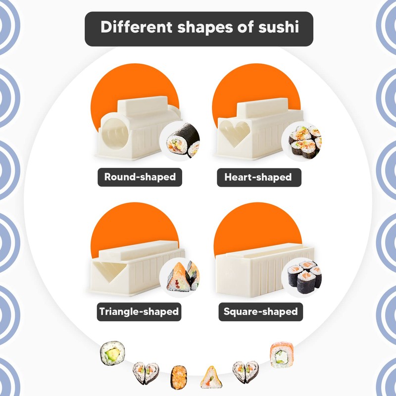 Virklyee Sushi Maker Kit 10 Pieces DIY Sushi Set 5