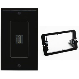 RiteAV Custom HDMI Wall Plate 1 Port - 1 Gang w-Bracket [Black/Black]