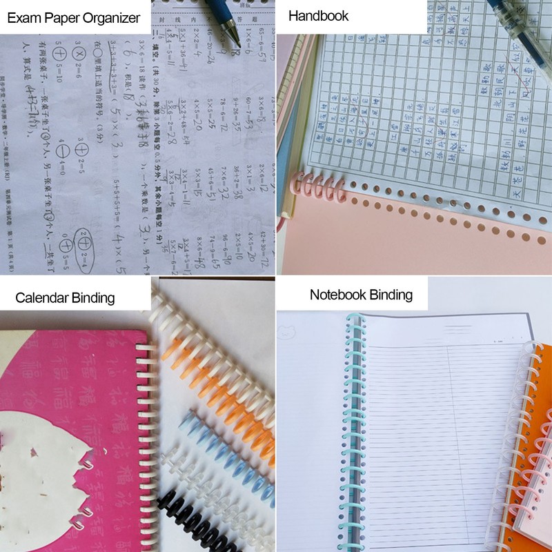 50PCS Comb Binding Spine 16mmx3 Rings PP Multifunctional Book Binder