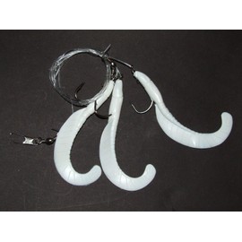 SUPER CATCH GHOST GRUB RIG LURE 3 x 6/0 HOOK BOAT WRECK BASS COD SEA FISHING