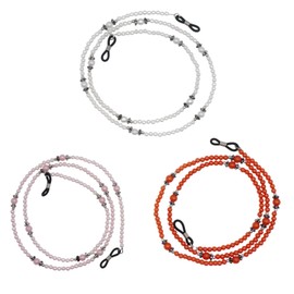 JUASHINE Glasses Chain, Eyeglass Strap For Women Sunglasses, 3 Pack Eyeglasses Chain Around Neck, Eye Glasses Holders Sunglasses Eyewear Retainer Beaded Glasses