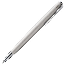 Lamy studio brushed - ballpoint pen in elegant stainless steel casing - with propeller-shaped clip - incl. giant refill M 16 in line width M in black