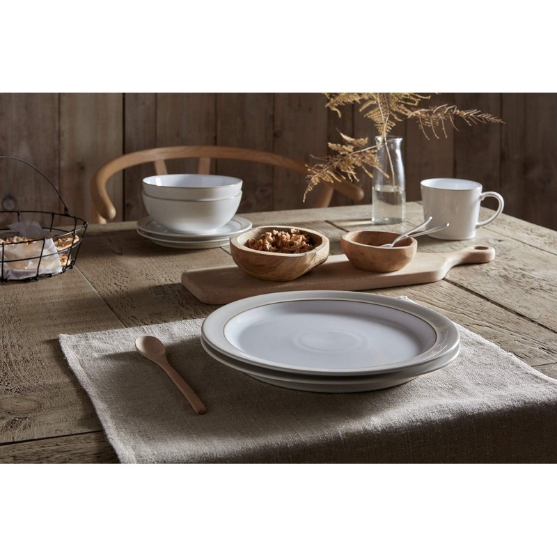 Denby Natural Canvas Dinner Plate Set, Cream, Set of 4
