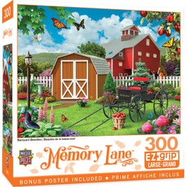 MasterPieces - 300 Piece Jigsaw Puzzle, Large EZ Grip Shapes, Barnyard Beauties, Fun for Adults, Seniors, Family, Kids, Non-Glare Finish, 18"x24"