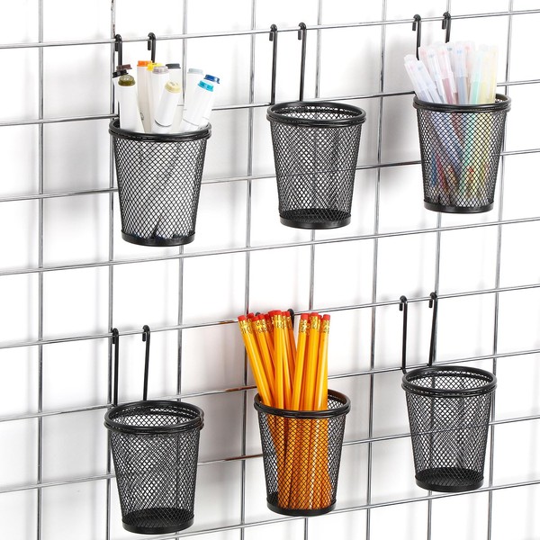 Humyoun 6 Sets Grid Wall Cups with Ring Hooks, hanging