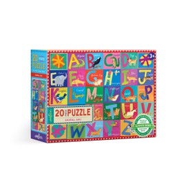eeBoo: Animal ABC 20 Piece Big Puzzle, Perfect Project for Little Hands, Aids in The Development of Pattern, Shape and Color Recognition, for Ages 3 and up
