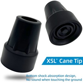 XSL Replacement Cane Tips, 3/4 Inch, Black.