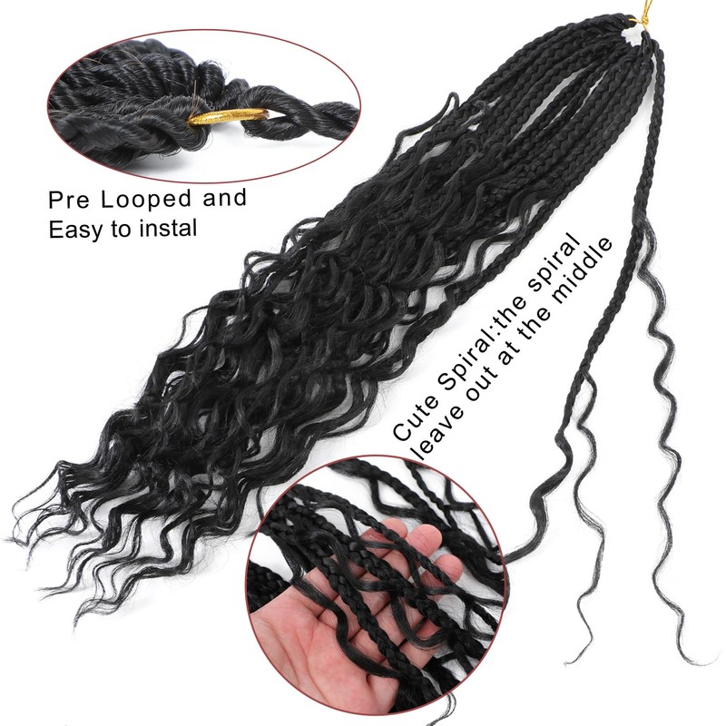 Boho Goddess Braids Crochet Hair for Black Women 18 Inch