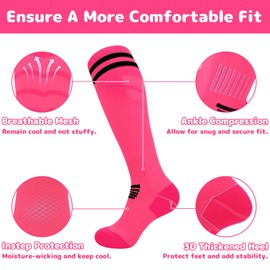 Olreco Girls Soccer Socks Kids 6-8 Kids Soccer Socks Girls Softball Socks Youth Soccer Socks Youth Pink Football Socks Youth