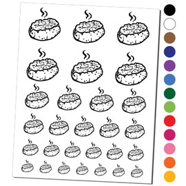 Hot Baked Potato with Chives and Butter Temporary Tattoo Water Resistant Fake Body Art Set Collection - Brown (One Sheet)