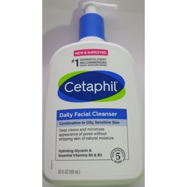 CETAPHIL Daily Facial Cleanser for Sensitive Combination to Oily Skin, 20 oz