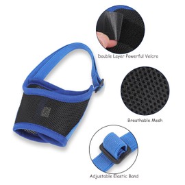 Dog Muzzle,Soft Mesh Dog Muzzles Dogs, Breathable Adjustable Loop Pets Muzzle to Prevent Biting Barking and Chewing, Ideal for Training, Grooming & Daily Use (Blue, 3#L)