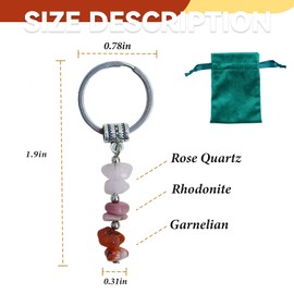 ShF1djx Natural Crystal Keychain gift retirement gift for woman,Small Healing Stones new beginnings gifts for women