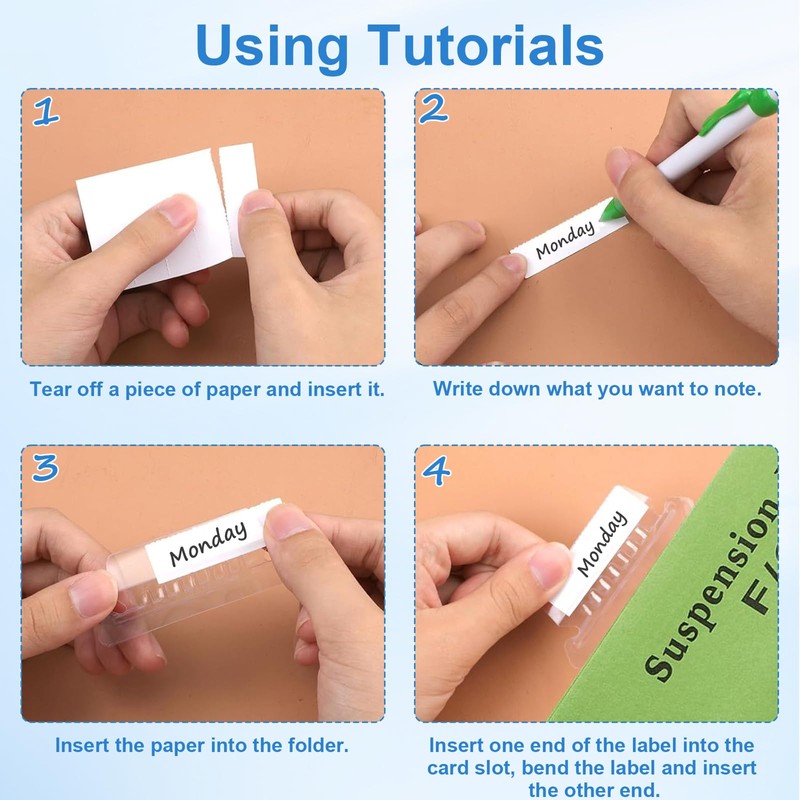 Hurifeng File Folder Tabs with Inserts, Printable Hanging Folder Labels