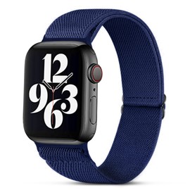 Migeec Strap Compatible with i Watch 38mm 40mm 42mm 44mm, Nylon Stretchy Sport Replacement Band for i Watch Series SE / 6/5/4/3/2/1 (42MM/44MM, Blue)