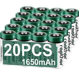 rapthor CR123A Lithium Batteries 1650mAh High Power UL Certified 3V Non-Rechargeable Battery with Built-in PTC for Flashlight Toys Alarm System Microphones (Not for Arlo) (20)