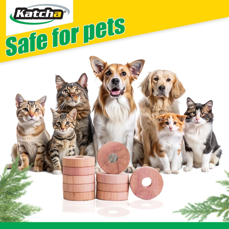 Katcha® Cedar Rings - 100% Natural Cedar Moth Repeller for