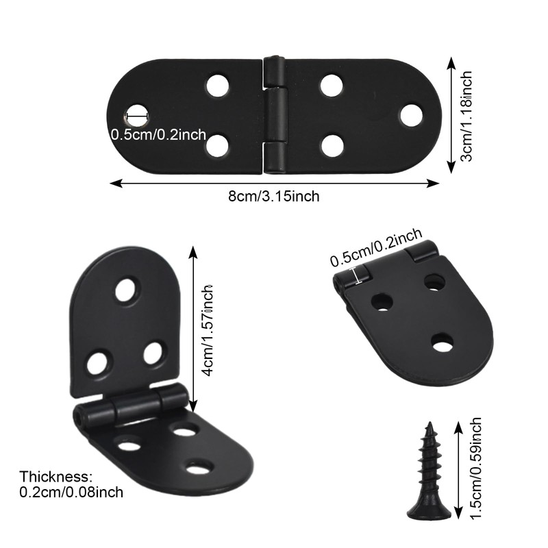 Emperoch 4 Pcs Flip Hinges with Screws, 80 x 30