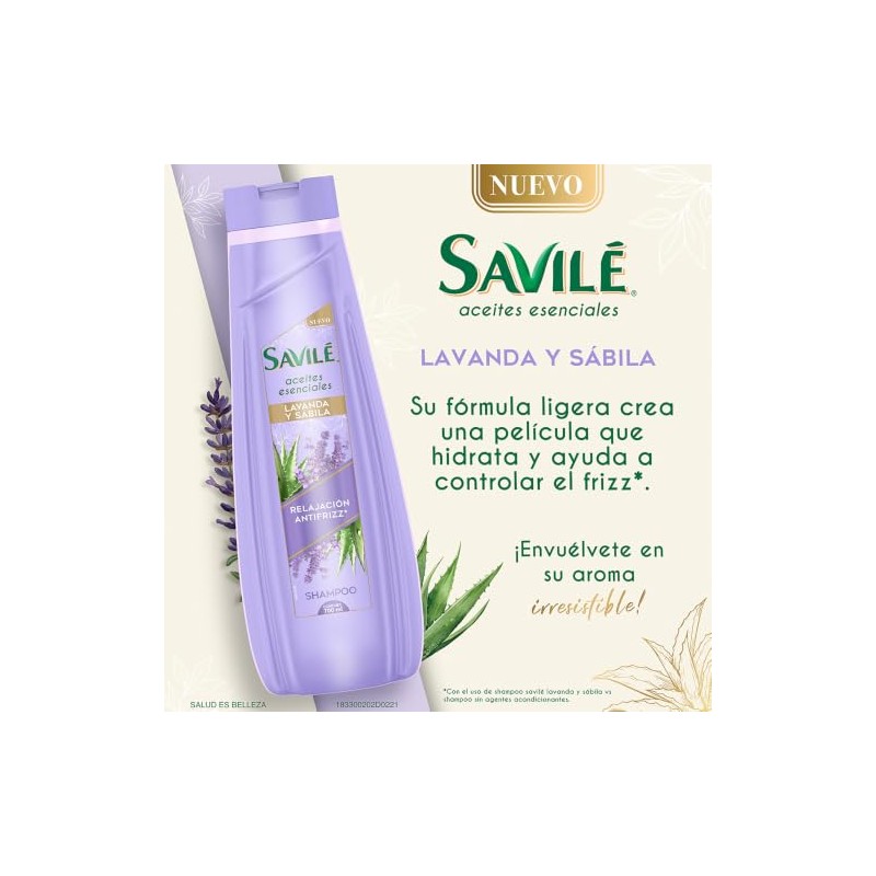 Shampoo Aceite Escencial de Lavanda 700 ml Savile