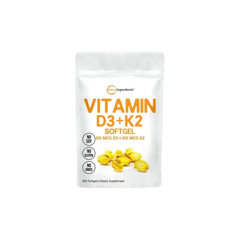 Microingredients Vitamina Mk7 100mcg 5000iu 300 Capsulas Sabor