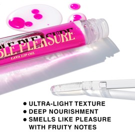 Double Pleasure Lip Oil - Moisturizing Lip Gloss for Women - Softening Glow Lip Plumper Gloss - Hydrating Lip Glow Oil - Plumping Lip Gloss Oil with Silicone Applicator (Like a Virgin)
