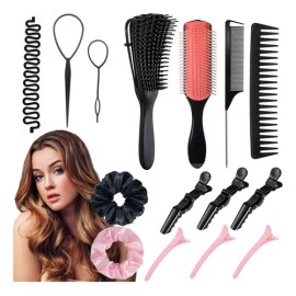 15pz Peine De Masaje De Pulpo Adecuado Para Cabello Rizad Cepillos para Desenredar Rizado Natural Peine para Peinar el Cabello Rizado para mujer, Juego De Peines Para Peinar El Cabello