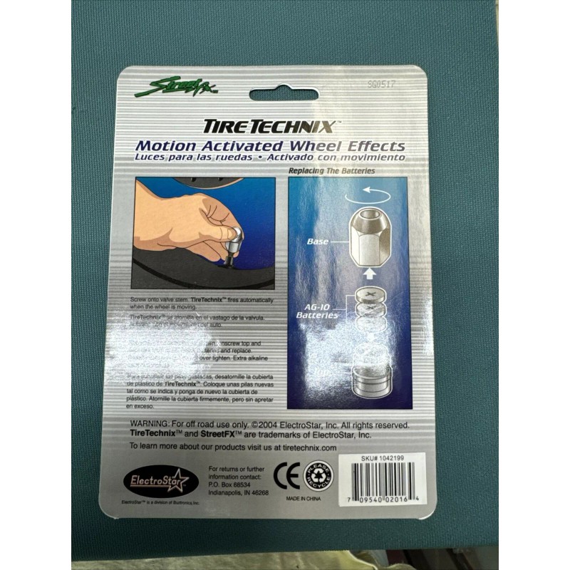 Tireflys UV Blue Motion Activated Valve Stem Lights Brand New