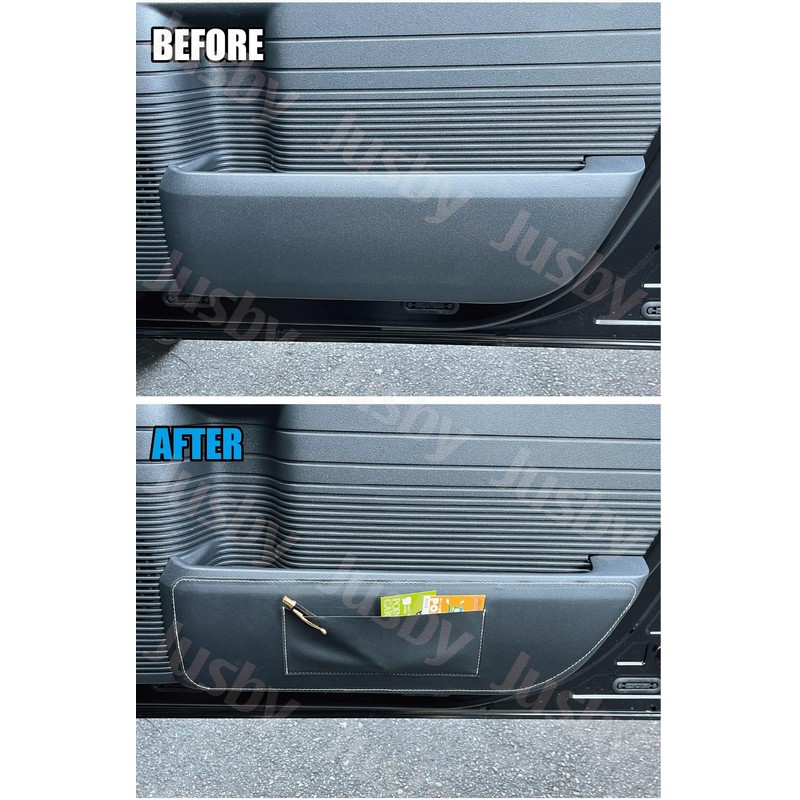 Honda New N-BOX JF5/JF6 Kick Guard Leather White Stitching Door