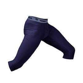 Sanabul Essential 3/4 Compression Spats Jiu-Jitsu Tights No Gi BJJ Mens Leggings - NAVY BLUE, Medium