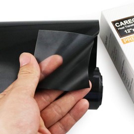 CAREGY HTV 12" x 25ft Roll - Iron On Heat Transfer Vinyl (Black)