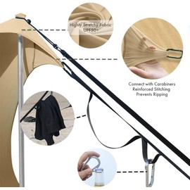 easierhike Beach Canopy Windproof Design, Sun Shelter UPF50+ Portable Family Tent with 6 Sandbags Anchors 10x10 FT 2 Pole Pop Up Outdoor Shelter for Beach, Camping, Fishing, Backyard