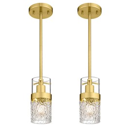 LMS Pendant Light Sets, Set of 2 Matching Bundle, Modern Industrial Pendant Lighting Fixture, LMS-171GD2, LMS-171 2PK