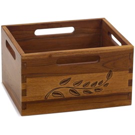 AquaTeak 7" Spa-Artisan Teak Storage Bin