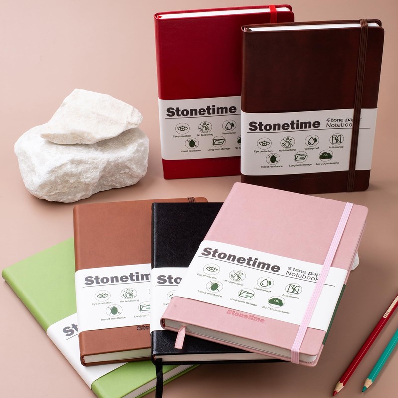 Stone Paper Notebook for Women Men, A5 Waterproof Notebook Hardcover