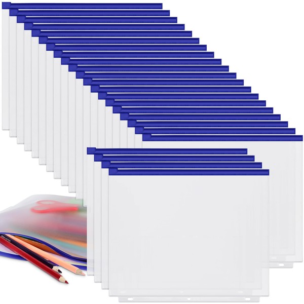 Zonon 30 PCS 3/6 Ring Binder Zipper Pouch Binder Pockets