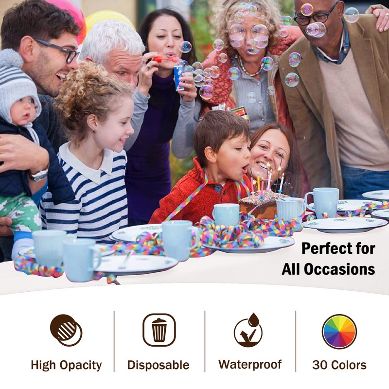 Party Solids 6-Pack Premium Plastic Tablecloth 54in. x 108in. Rectangle