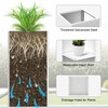 28 Inch White Metal Planter with Removable Insert Shelf-Modern Square